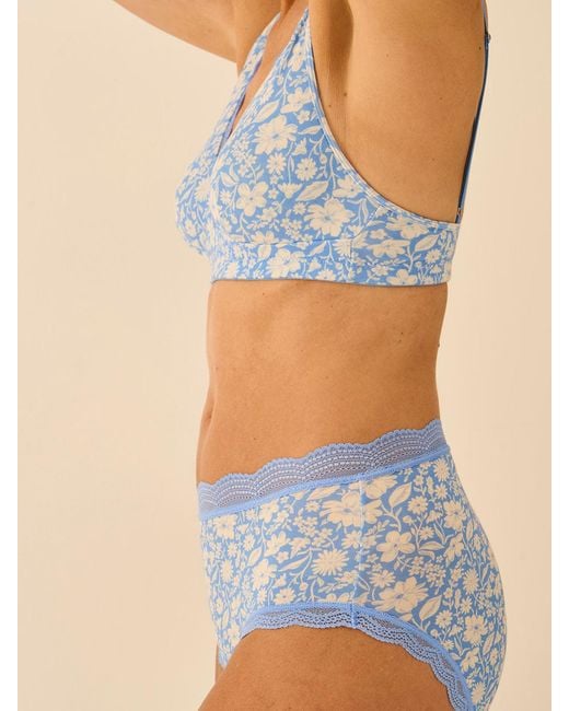 Stripe & Stare Blue Lace Plunge Bra
