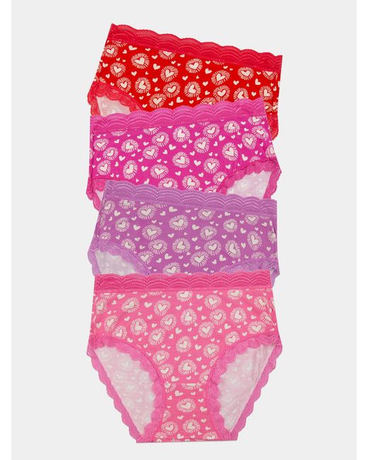Stripe & Stare Pink High Rise Knicker Four Pack