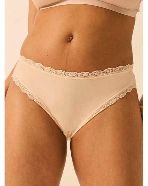 Stripe & Stare Brown Mid Rise High Leg Knicker