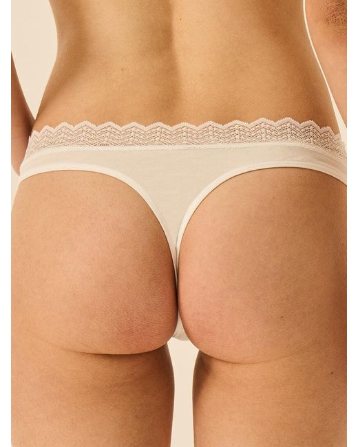 Stripe & Stare Brown Zigzag Lace Thong