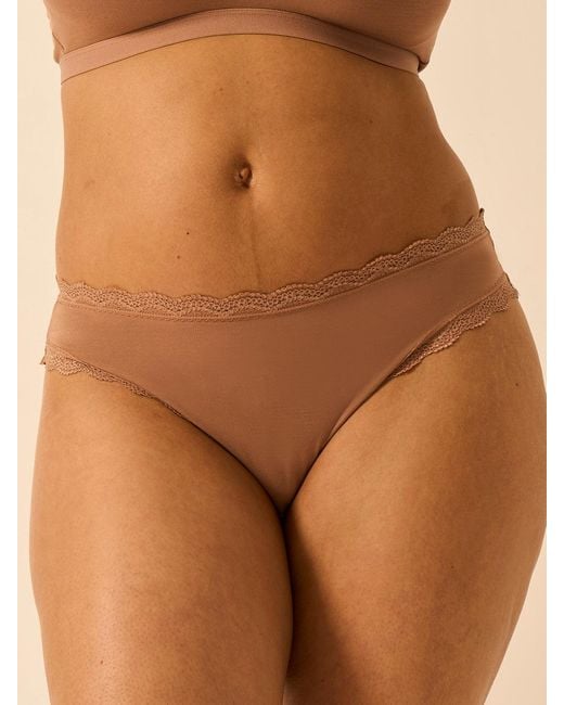 Stripe & Stare Natural Mid Rise High Leg Knicker