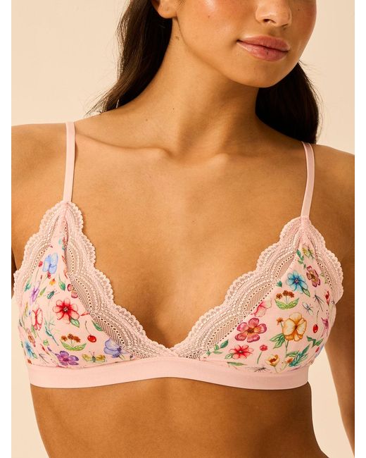 Stripe & Stare Orange Light Lace Triangle Bra