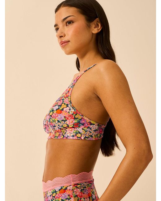 Stripe & Stare Multicolor Lace Plunge Bra