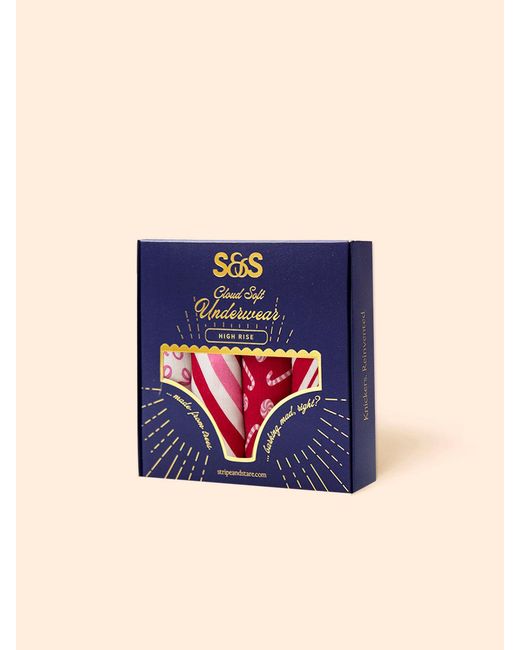 Stripe & Stare Pink High Rise Knicker Four Pack
