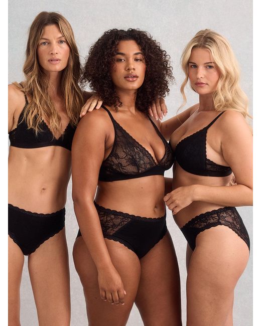 Stripe & Stare Black Eco Lace Triangle Bra