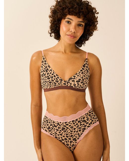 Stripe & Stare Brown Crossover Bra