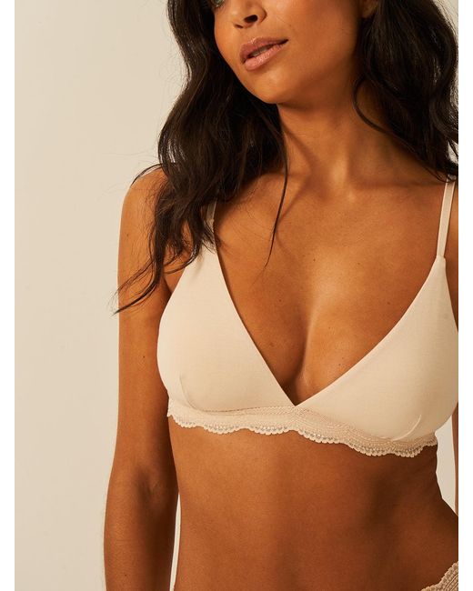 Stripe & Stare White Triangle Lace Bra