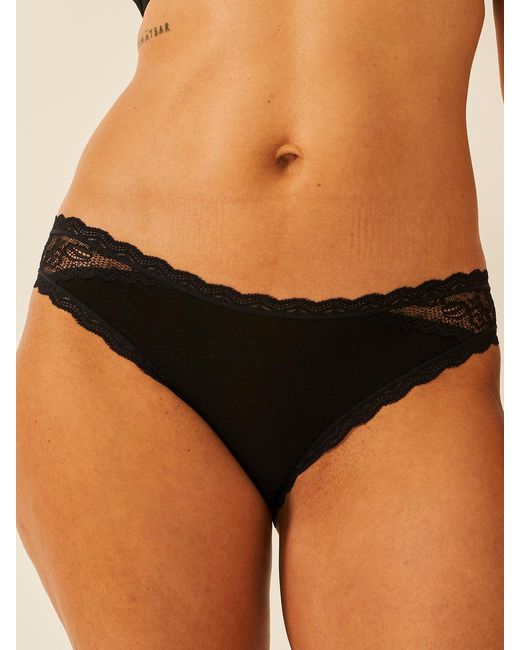 Stripe & Stare Black Eco Lace Original Knicker Four Pack