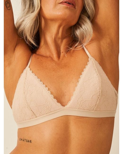 Stripe & Stare Brown Eco Lace Padded Triangle Bra