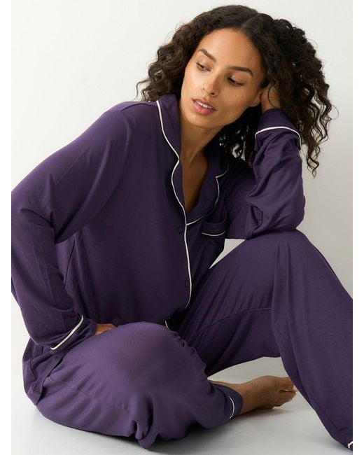 Stripe & Stare Blue Long Pyjama Set