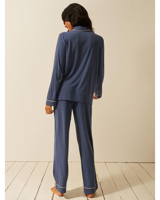 Stripe & Stare Blue Long Pyjama Set