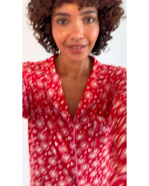 Stripe & Stare Red Long Pyjama Set