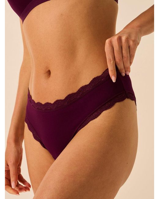 Stripe & Stare Purple Brazilian Knicker Four Pack
