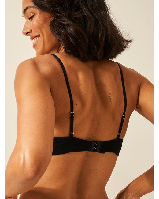 Stripe & Stare Black Zigzag Lace Demi Bra