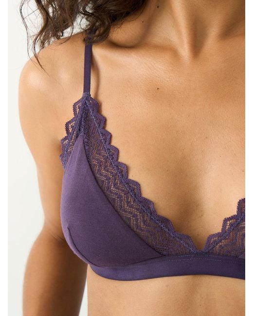 Stripe & Stare Purple Zigzag Lace Triangle Bra