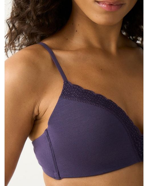 Stripe & Stare Blue Zigzag Lace Demi Bra