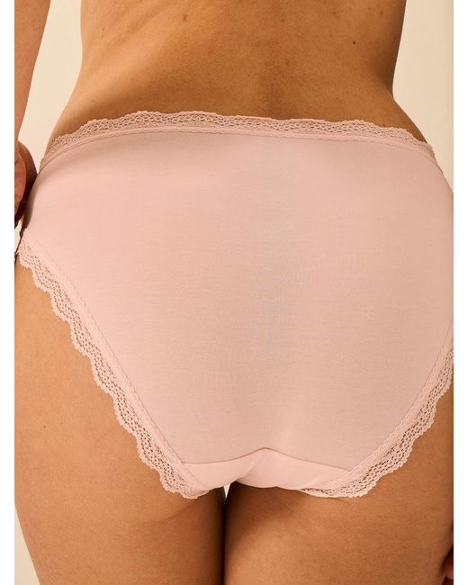 Stripe & Stare Natural Mid Rise High Leg Knicker