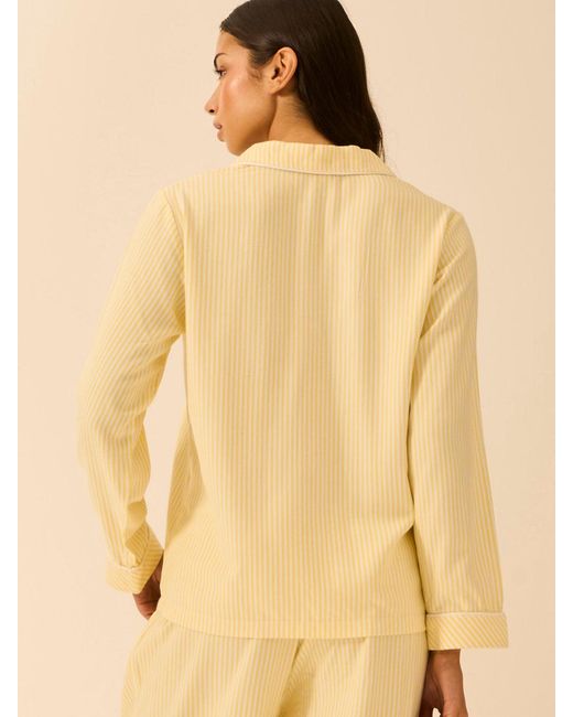 Stripe & Stare Natural Soft Brushed Woven Pyjama Top