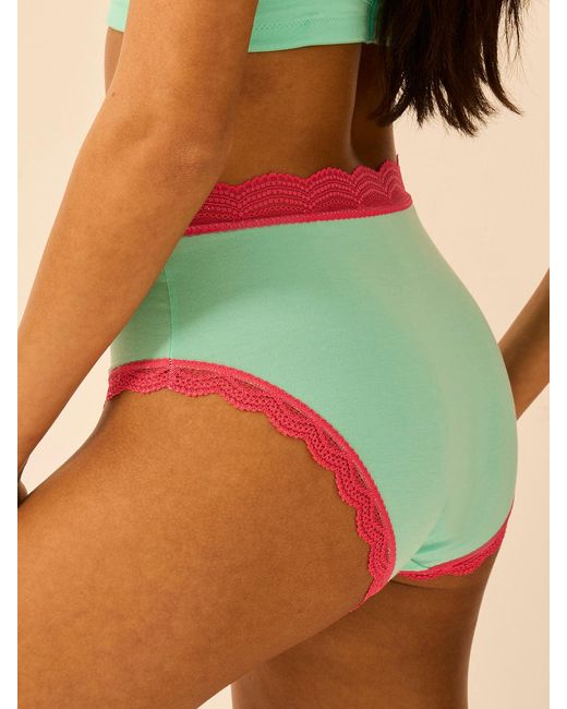 Stripe & Stare Pink High Rise Knicker Four Pack