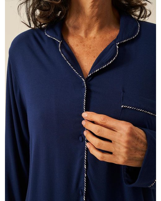 Stripe & Stare Blue Long Pyjama Set