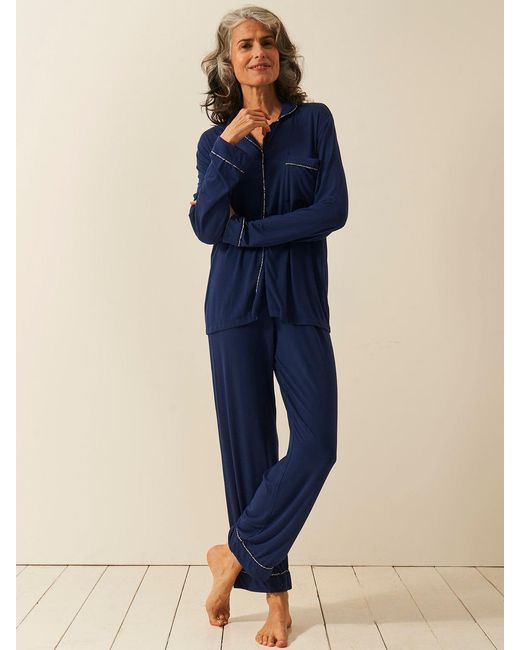 Stripe & Stare Blue Long Pyjama Set