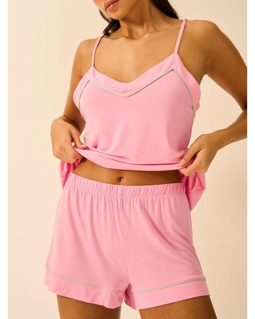Stripe & Stare Pink Cami & Short Pyjama Set