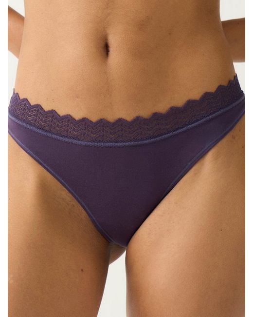 Stripe & Stare Blue Zigzag Lace Thong