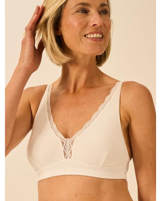 Stripe & Stare Natural Lace Plunge Bra