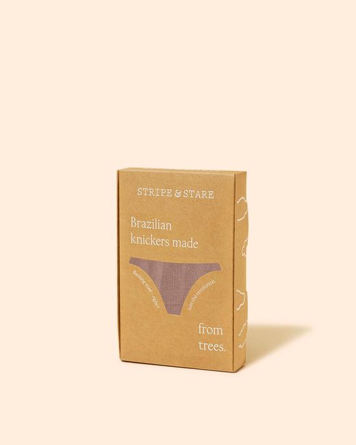 Stripe & Stare Pink Taupe Brazilian Lace Knickers