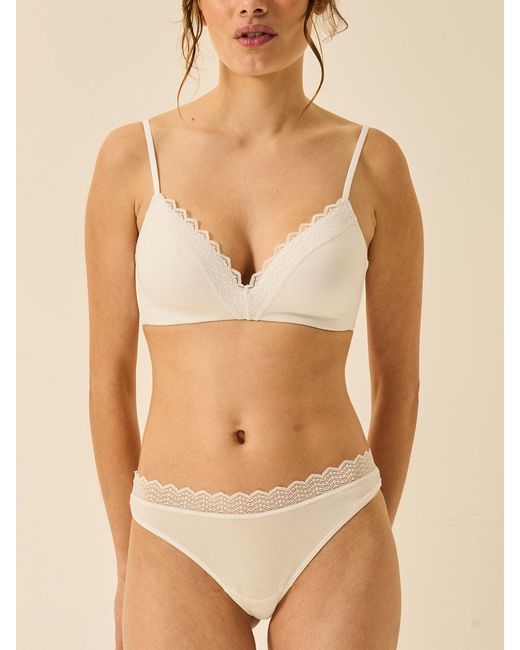 Stripe & Stare Brown Zigzag Lace Thong