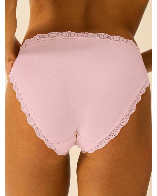 Stripe & Stare Natural Mid Rise High Leg Knicker