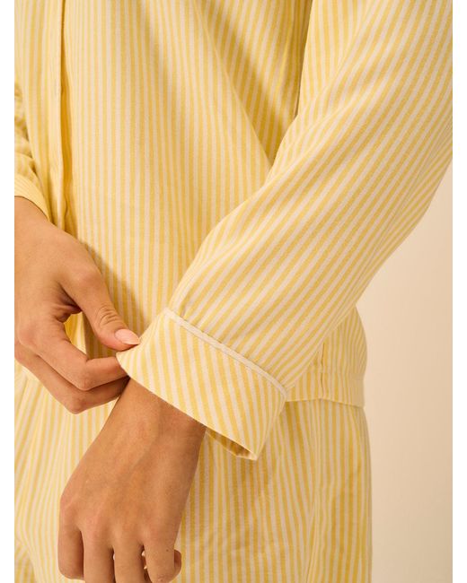 Stripe & Stare Natural Soft Brushed Woven Pyjama Top