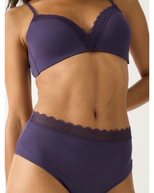 Stripe & Stare Blue Zigzag Lace Demi Bra