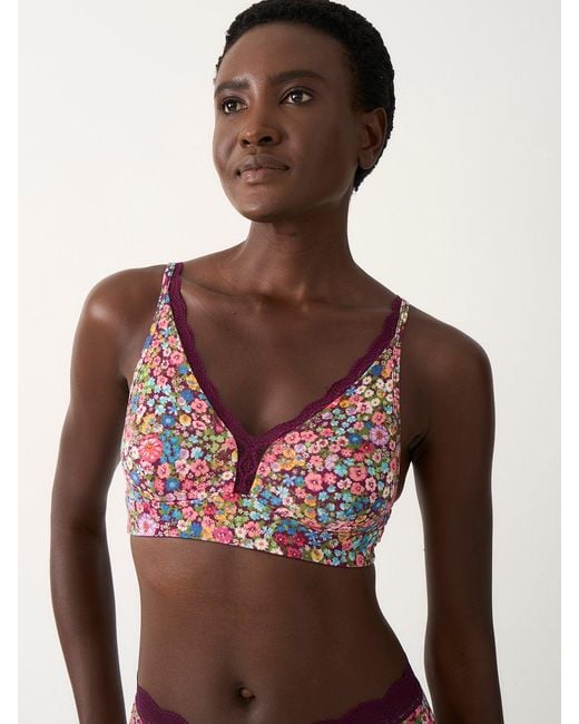 Stripe & Stare Red Lace Plunge Bra