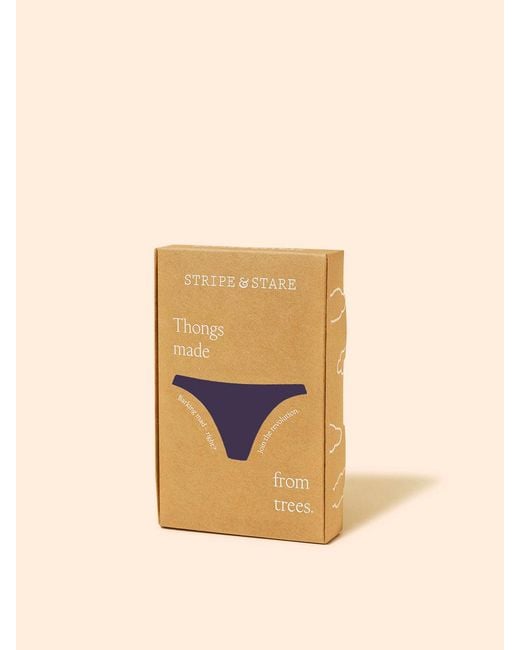 Stripe & Stare Blue Zigzag Lace Thong