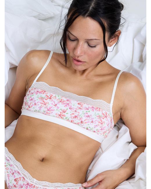 Stripe & Stare Brown Lace Square Bra