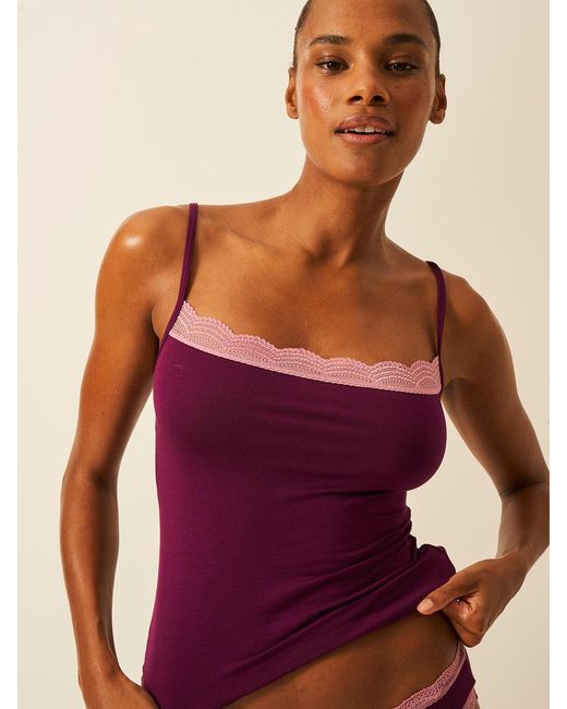 Stripe & Stare Purple Square Lace Cami