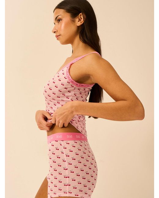 Stripe & Stare Pink Lace Cami