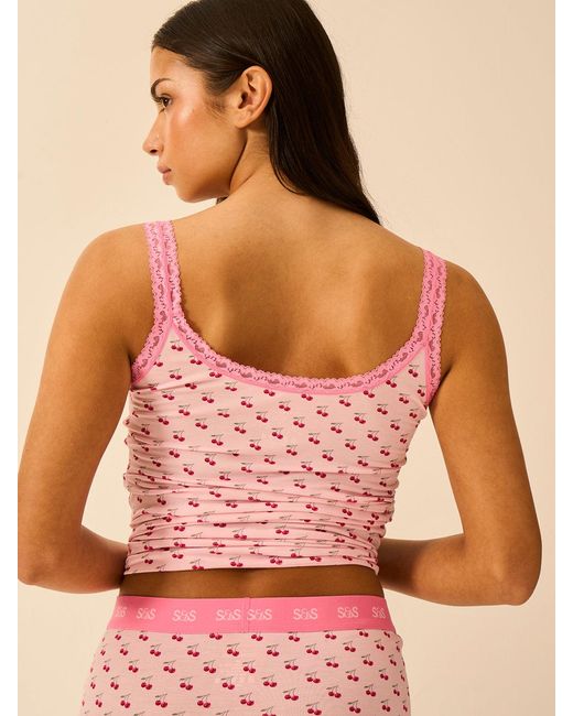 Stripe & Stare Pink Lace Cami