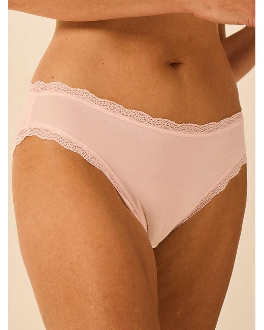 Stripe & Stare Natural Mid Rise High Leg Knicker