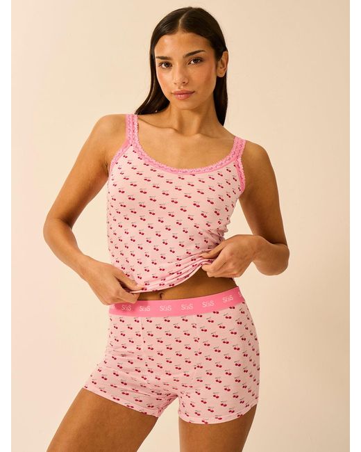 Stripe & Stare Pink Lace Cami