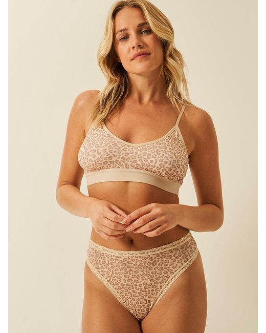 Stripe & Stare White High Waist Thong