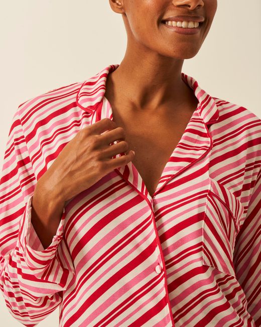Stripe & Stare Red Long Pyjama Set