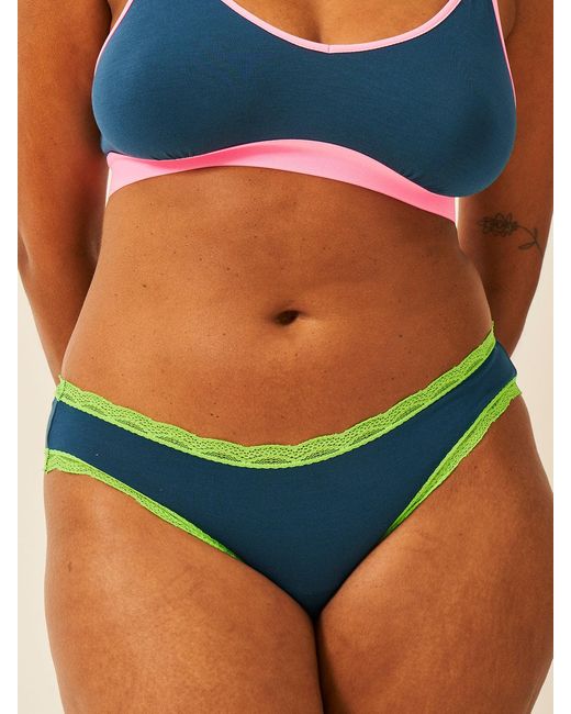 Stripe & Stare Midnight Neon Green Lace Knicker