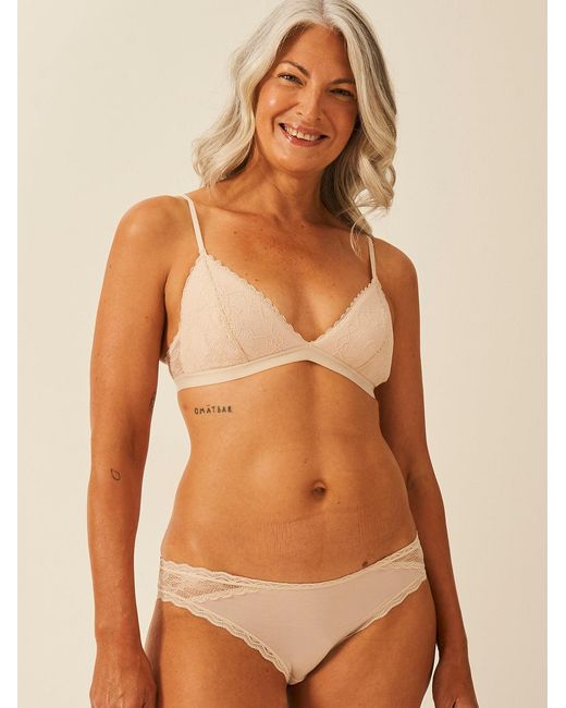 Stripe & Stare Brown Eco Lace Padded Triangle Bra