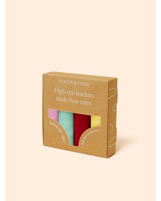 Stripe & Stare Red High Rise Knicker Four Pack