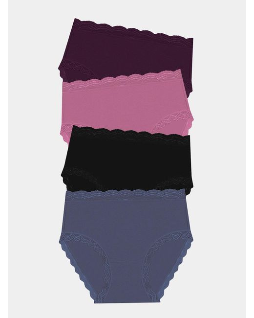 Stripe & Stare Purple High Rise Knicker Four Pack