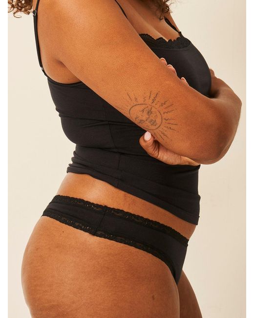 Stripe & Stare Black Thong Four-Pack