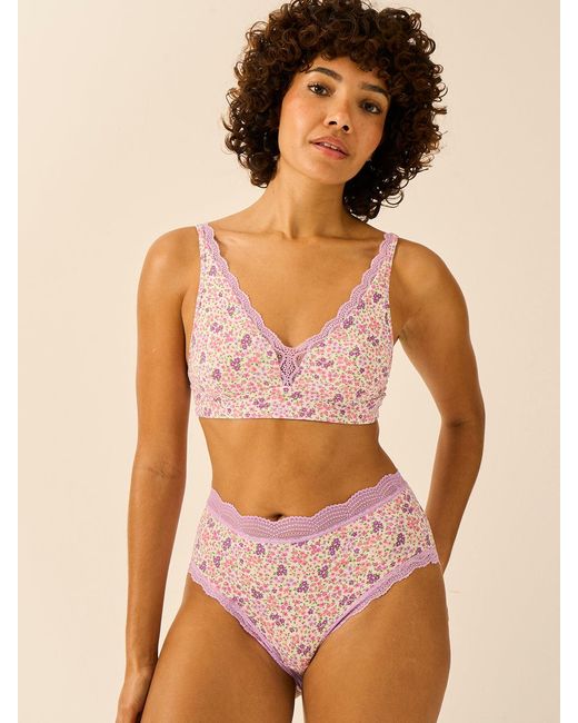 Stripe & Stare Pink High Rise Knicker Four Pack