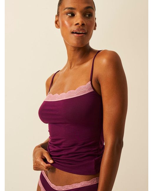 Stripe & Stare Purple Square Lace Cami